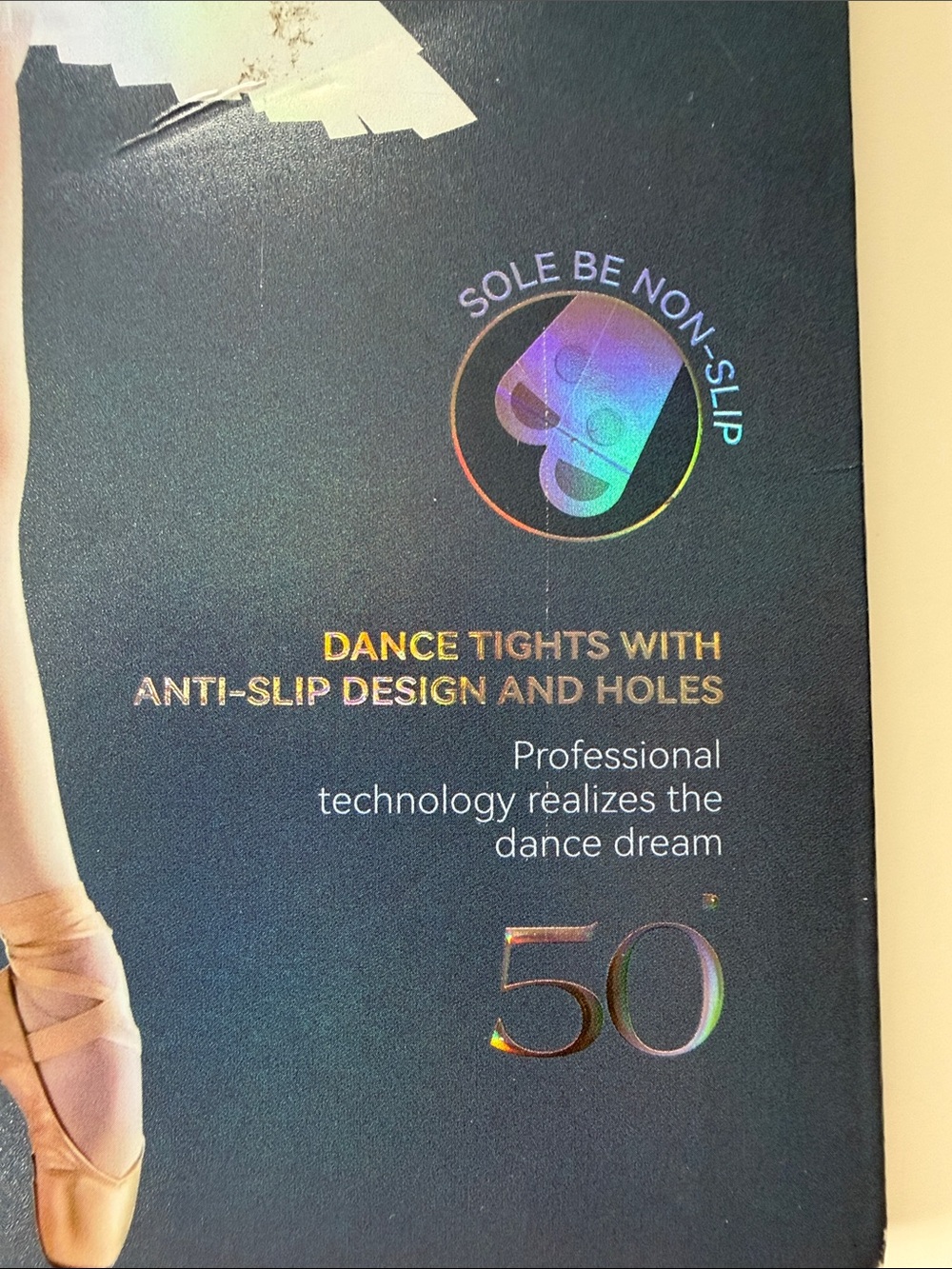 White Dance Tights with Anti-Slip Sole - Picture 2 of 6
